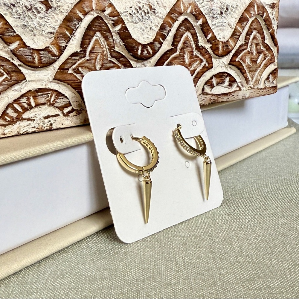 REBL Huggie Drop Spike Earrings